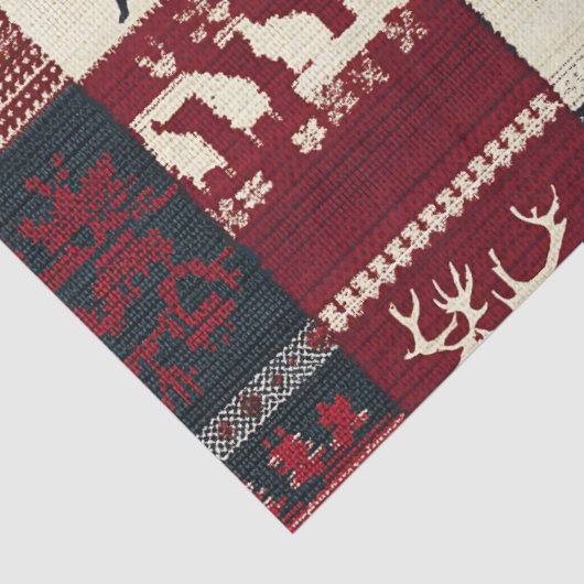 Fair Isle Knitted Patchwork | Rustic Reindeer 薄葉紙 (詳細)
