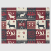 Fair Isle Knitted Patchwork | Rustic Reindeer 薄葉紙 (正面)