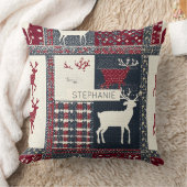 Fair Isle Knitted Patchwork | Rustic Reindeer (2) クッション (ブランケット)