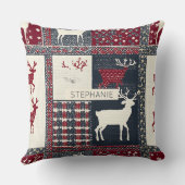 Fair Isle Knitted Patchwork | Rustic Reindeer (2) クッション (裏面)