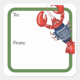 Fair Isle Lobsters Square Sticker スクエアシール