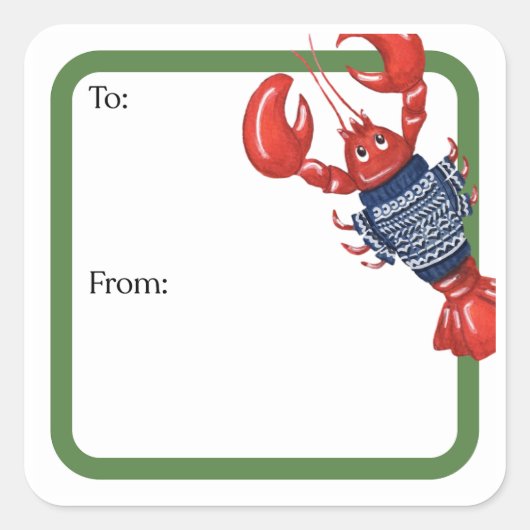 Fair Isle Lobsters Square Sticker スクエアシール (正面)