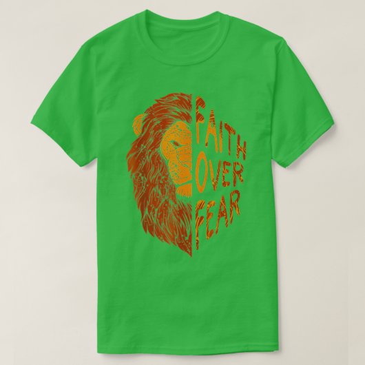 Fair Over Fear Christian Lion Judah Faith Christia Tシャツ (デザイン正面)