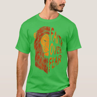 Fair Over Fear Christian Lion Judah Faith Christia Tシャツ