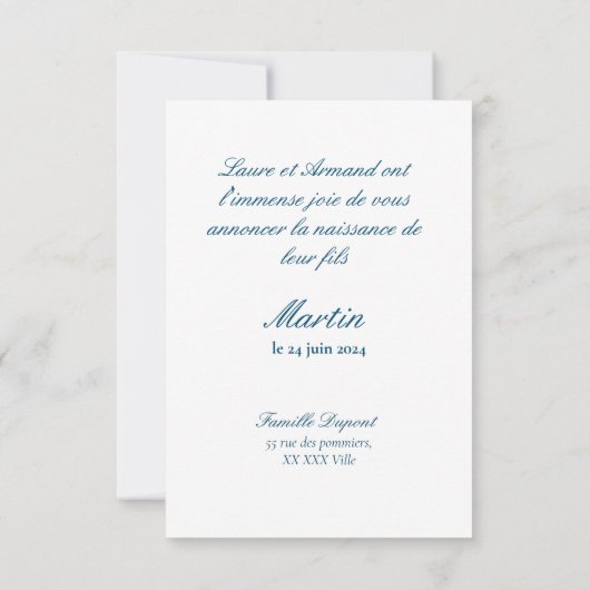 Faire-part偵察 – クラシック1写真 招待状 (裏面)