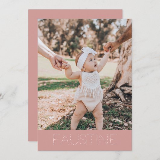 Faire-part adoption "Faustine" シーズンカード (正面/裏面)