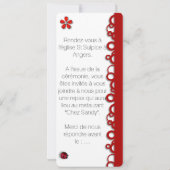 Faire-part baptême coccinelle Lou-Anne avec photo 招待状 (裏面)