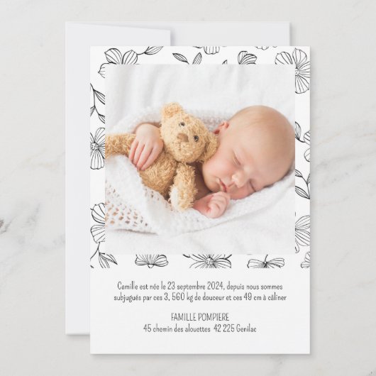 Faire-Part "Camille" 招待状 (裏面)