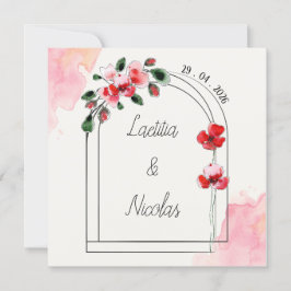 Faire Part Carrée "Coquelicots" シーズンカード