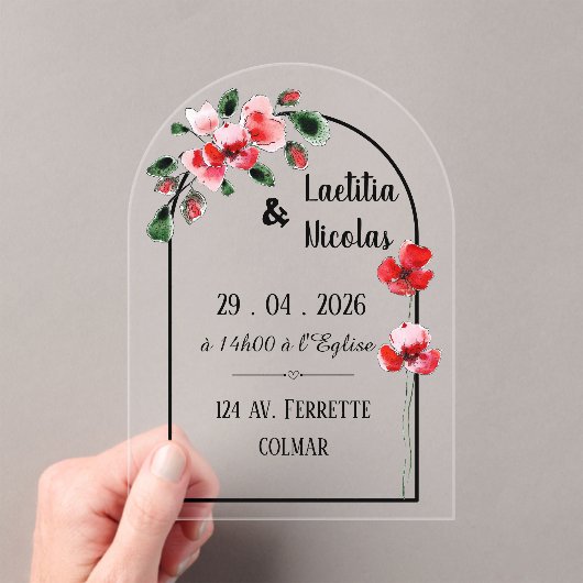 Faire-part "Coquelicots" アクリル招待状 (インサイチュ (ポータブル))