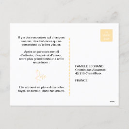 Faire-Part d'adoption "Rose" シーズンポストカード