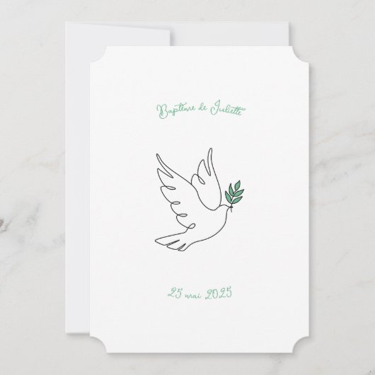 Faire-Part de Baptême Colomba 招待状 (正面)