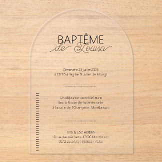 Faire-Part de Baptême Louisa アクリル招待状