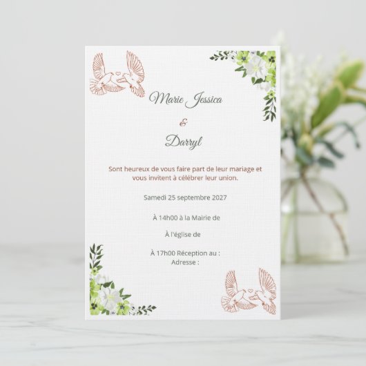 Faire-part de Mariage Élégant 招待状 (スタンド正面)