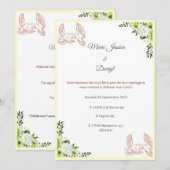 Faire-part de Mariage Élégant 招待状 (正面/裏面)