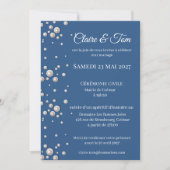 Faire-part de mariage élégant bleu marine  招待状 (正面)