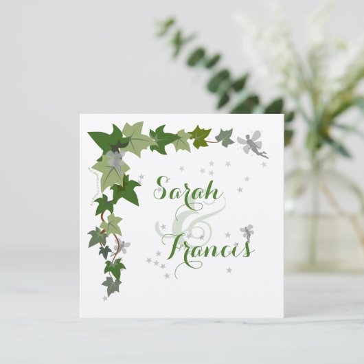 faire-part de mariage lierre et fées kraft (スタンド正面)
