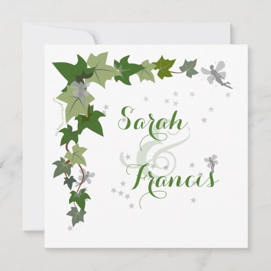 faire-part de mariage lierre et fées personnalisé 招待状 (正面)