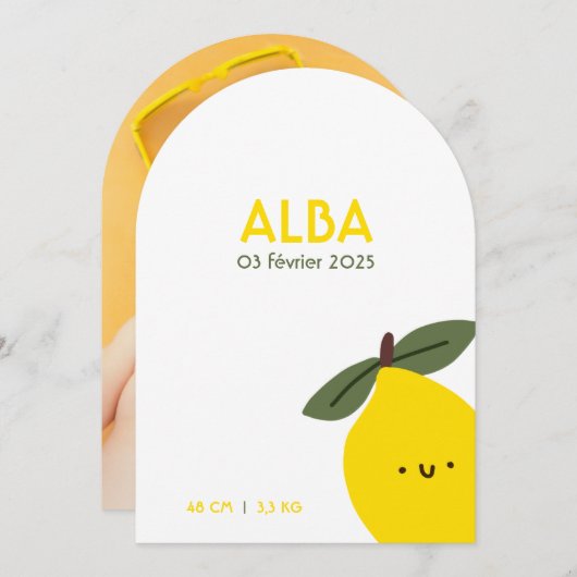 Faire-Part de naissance Alba 招待状 (正面/裏面)