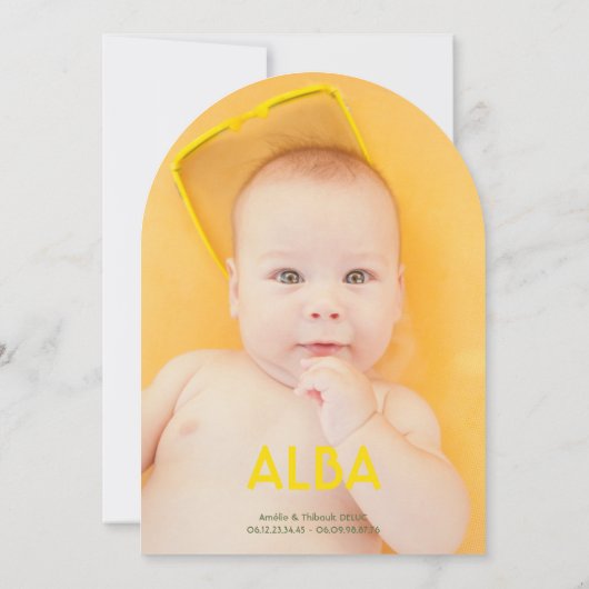 Faire-Part de naissance Alba 招待状 (裏面)