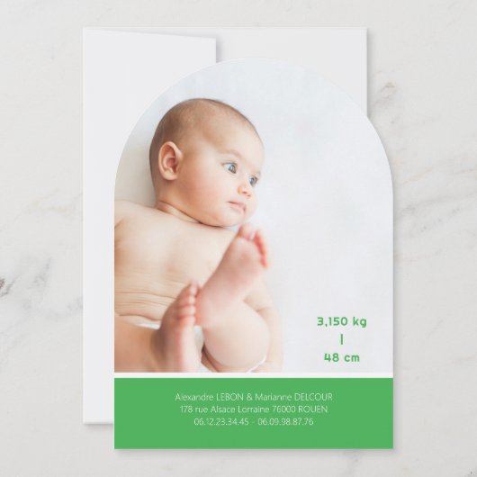 Faire-part de naissance APPOLLO IV 招待状 (裏面)