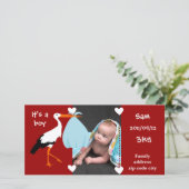 Faire-part de naissance Cigogne It's a boy 案内状 (スタンド正面)