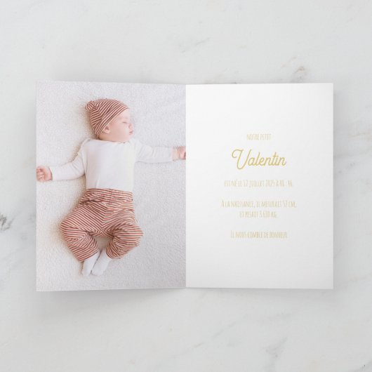 Faire part de naissance double Petit Lion 招待状 (内部)