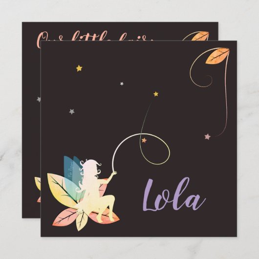 Faire-part de naissance fée de l'automne (正面/裏面)