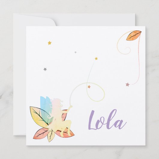 Faire-part de naissance fée de l'automne 招待状 (正面)