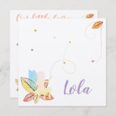 Faire-part de naissance fée de l'automne 招待状 (正面/裏面)