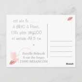 Faire-part de naissance fée rose étoiles arabesque ポストカード (裏面)