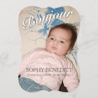 Faire-part de naissance - Fille 案内状