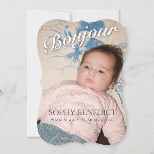 Faire-part de naissance - Fille 案内状 (正面)