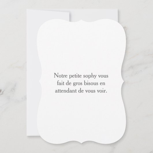 Faire-part de naissance - Fille 案内状 (裏面)