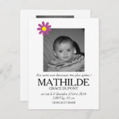 Faire-part de naissance - Fille 案内状 (正面/裏面)