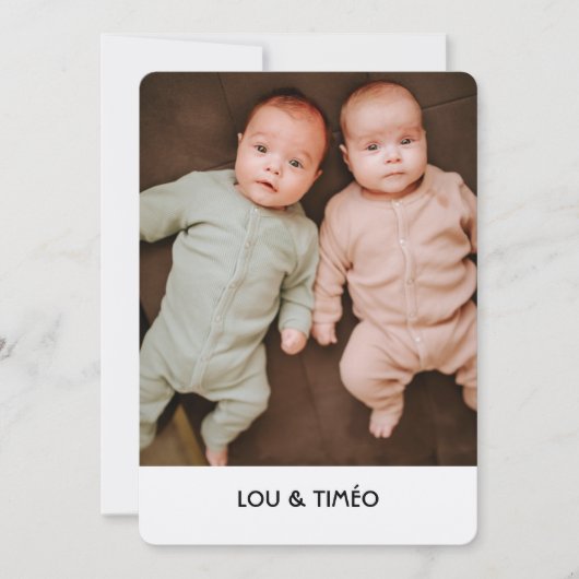 Faire-Part de naissance jumeaux Kraft  シーズンカード (正面)
