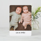 Faire-Part de naissance jumeaux Kraft  シーズンカード (スタンド正面)