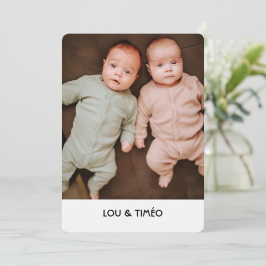 Faire-Part de naissance jumeaux Kraft シーズンカード (スタンド正面)