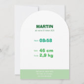 Faire-Part de naissance Martin 招待状 (裏面)