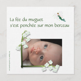 Faire-part de naissance muguet et fée 案内状