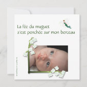 Faire-part de naissance muguet et fée 案内状 (正面)