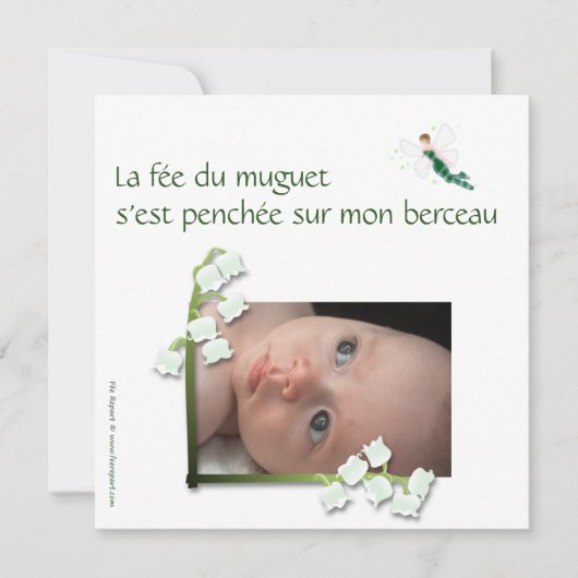 Faire-part de naissance muguet et fée 案内状 (正面)