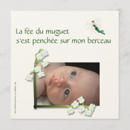 Faire-part de naissance muguet et fée felt 案内状