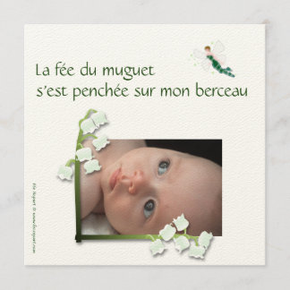 Faire-part de naissance muguet et fée felt 案内状
