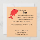 Faire-part de naissance "poisson d'avril" 案内状 (裏面)