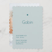 Faire-Part de naissance Poudré - Gabin 招待状 (正面/裏面)