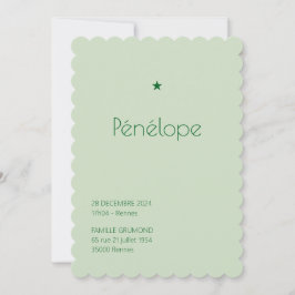 Faire-Part de naissance Poudré - Pénélope 招待状