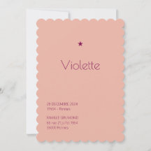 Faire-Part de naissance Poudré - Violette