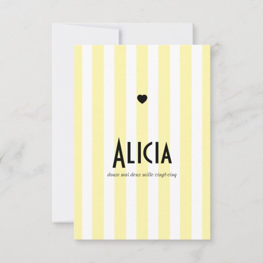 Faire part de naissance Riviera Jaune et Noir セーブザデート (正面)