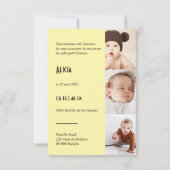 Faire part de naissance Riviera Jaune et Noir セーブザデート (裏面)